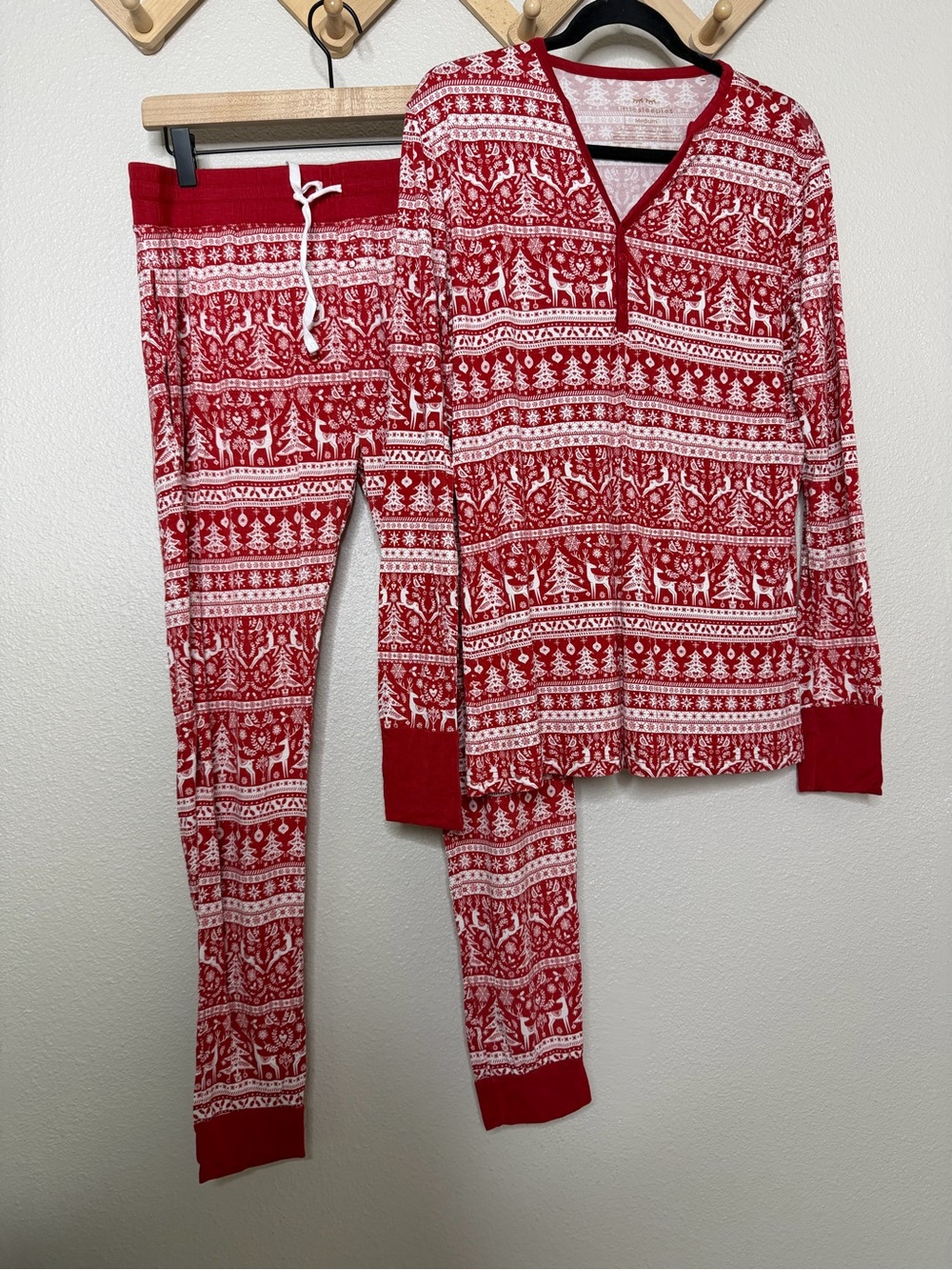 Little Sleepies Pajama Set Reindeer Collection Sz M